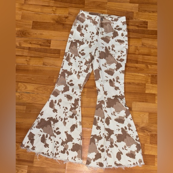 Altar'd State cow print flare jeans - Picture 2 of 10